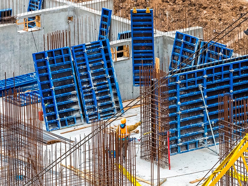 Construção sustentável com parede de concreto